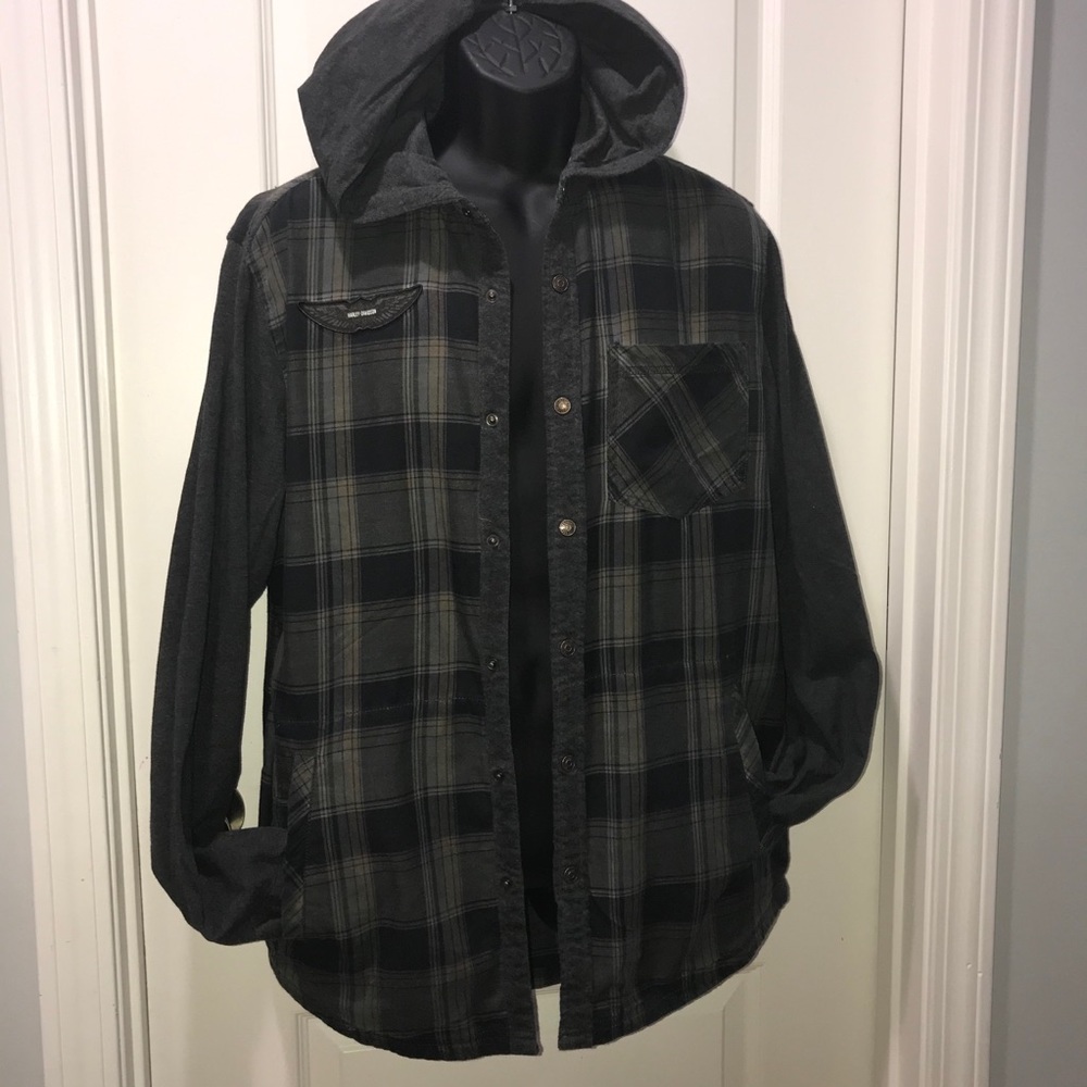Harley davidson plaid fannel men's sz M